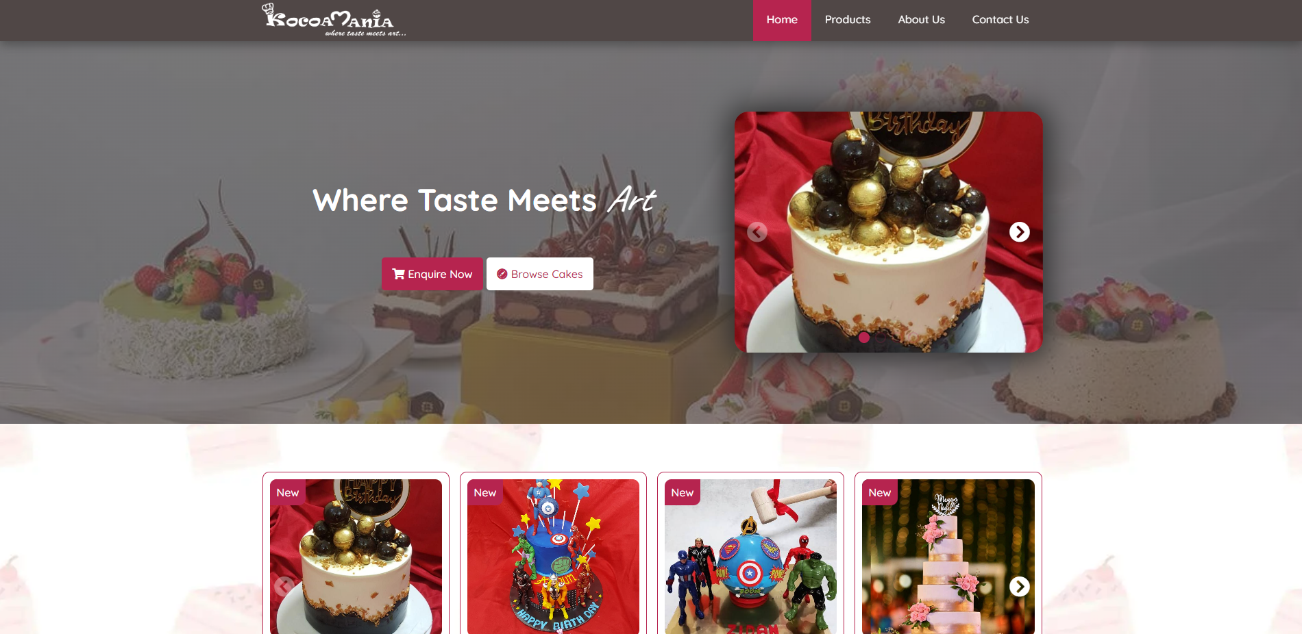 Website for a Bakery in India